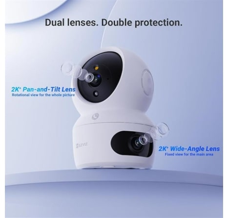 EZVIZ H7c Dual 2K+ (4MP) Indoor WiFi Camera | AI Human Detection, Panoramic View, Color Night Vision, MicroSD Card Support Upto 512GB