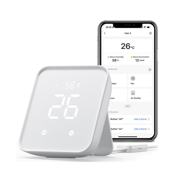 SwitchBot Smart Switch Button Pusher with SwitchBot Hub 2 - WiFi Thermometer  Hygrometer, IR Remote Control, Smart Remote and Light Sensor, Compatible  with HomeKit, Alexa&Google Assistant - Yahoo Shopping